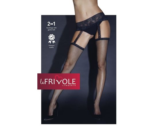 Чулки с поясом в сетку