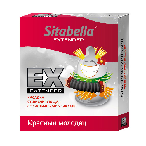Презерватив c усиками Extaz, Красный молодец