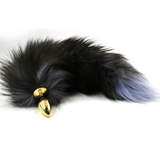 Анальная пробка с хвостом, золотая